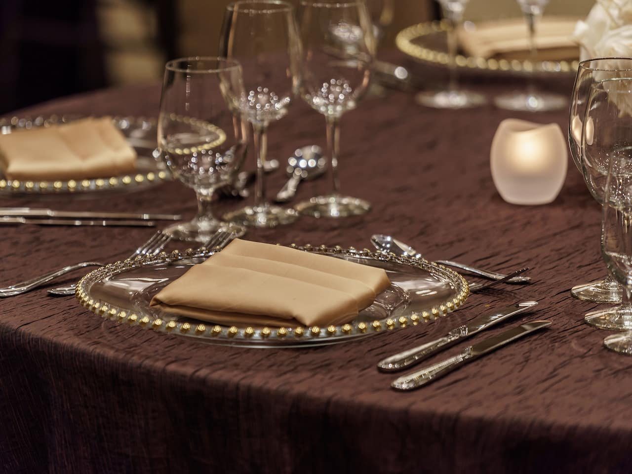 Private Reception Table Setting at Hyatt Regency Aurora-Denver
