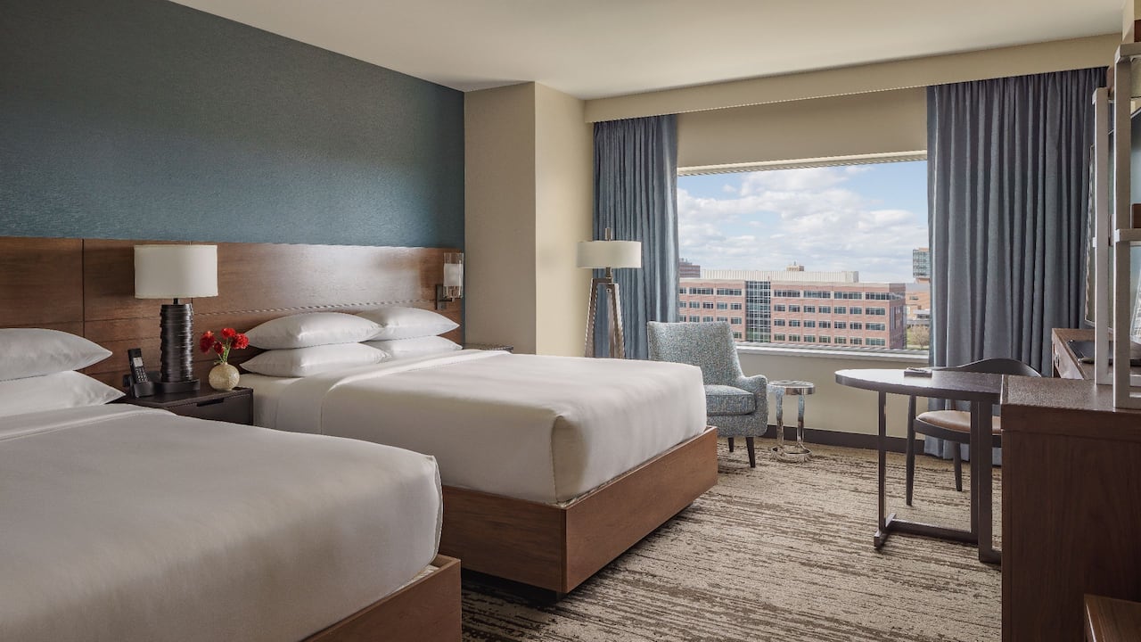 Aurora, CO hotel room with two queen beds at Hyatt Regency Aurora-Denver