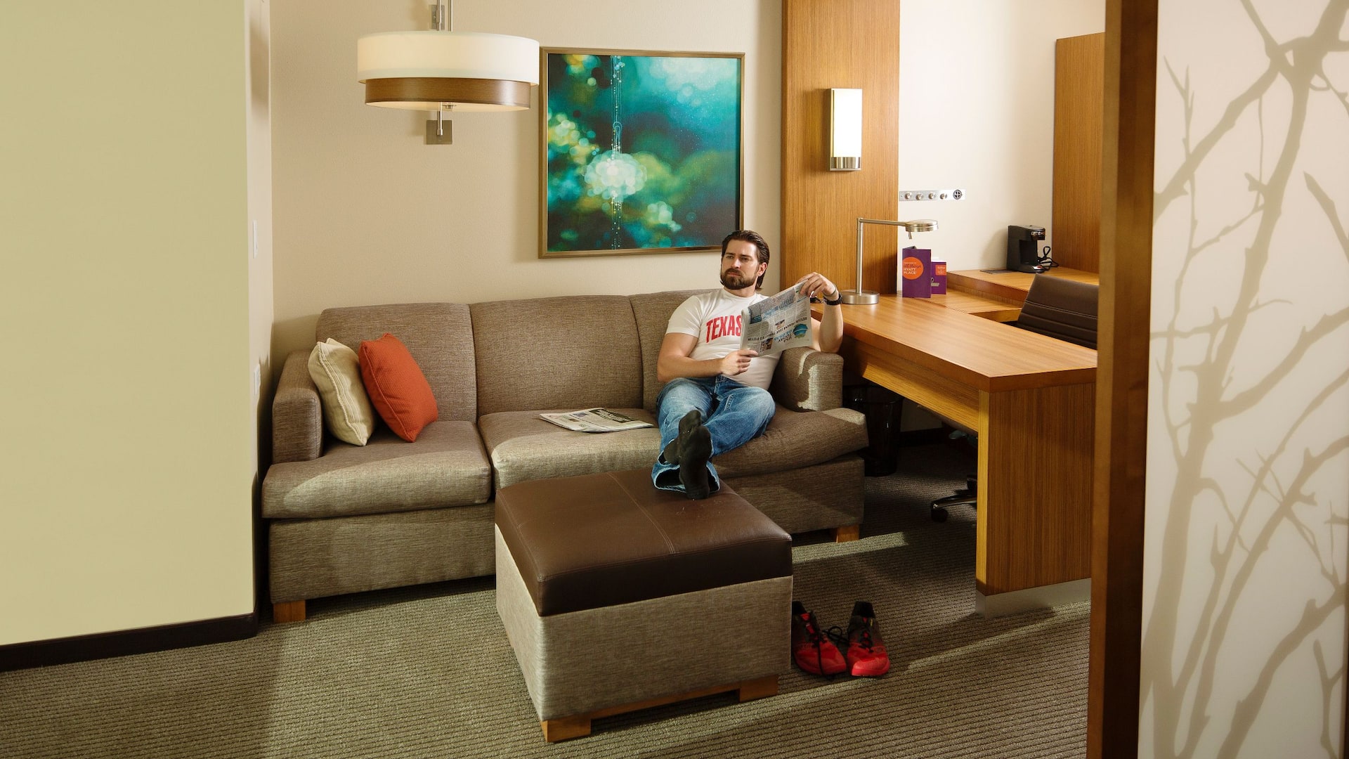 Hyatt Place Lubbock Guest Room Couch