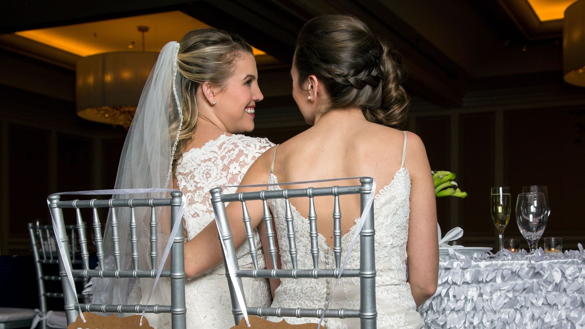 Hyatt Regency Boston LGBT Brides at Table Mrs Sign