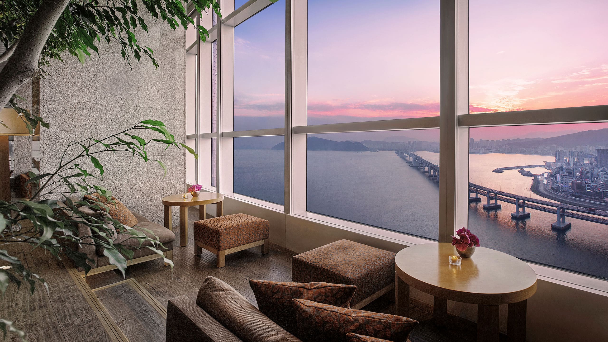 Park Hyatt Busan Lounge with Sunset