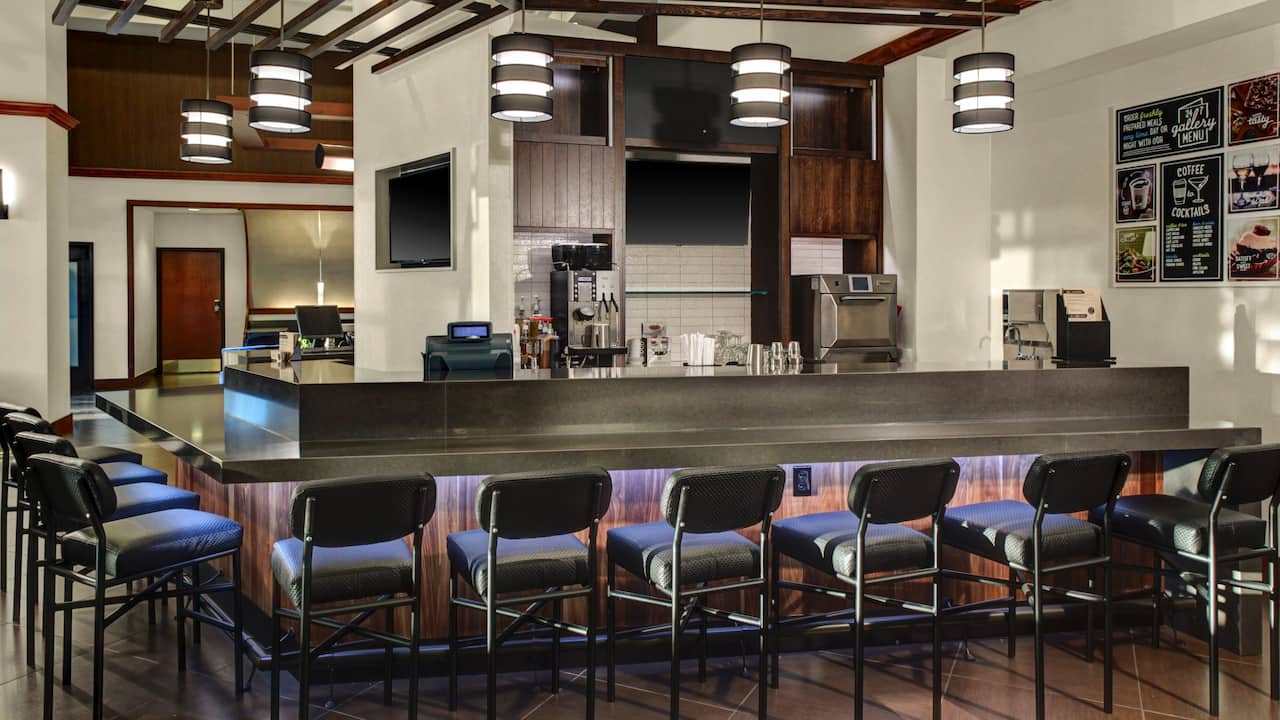 The Placery bar and lounge with common area at Hyatt Place Detroit Livonia
