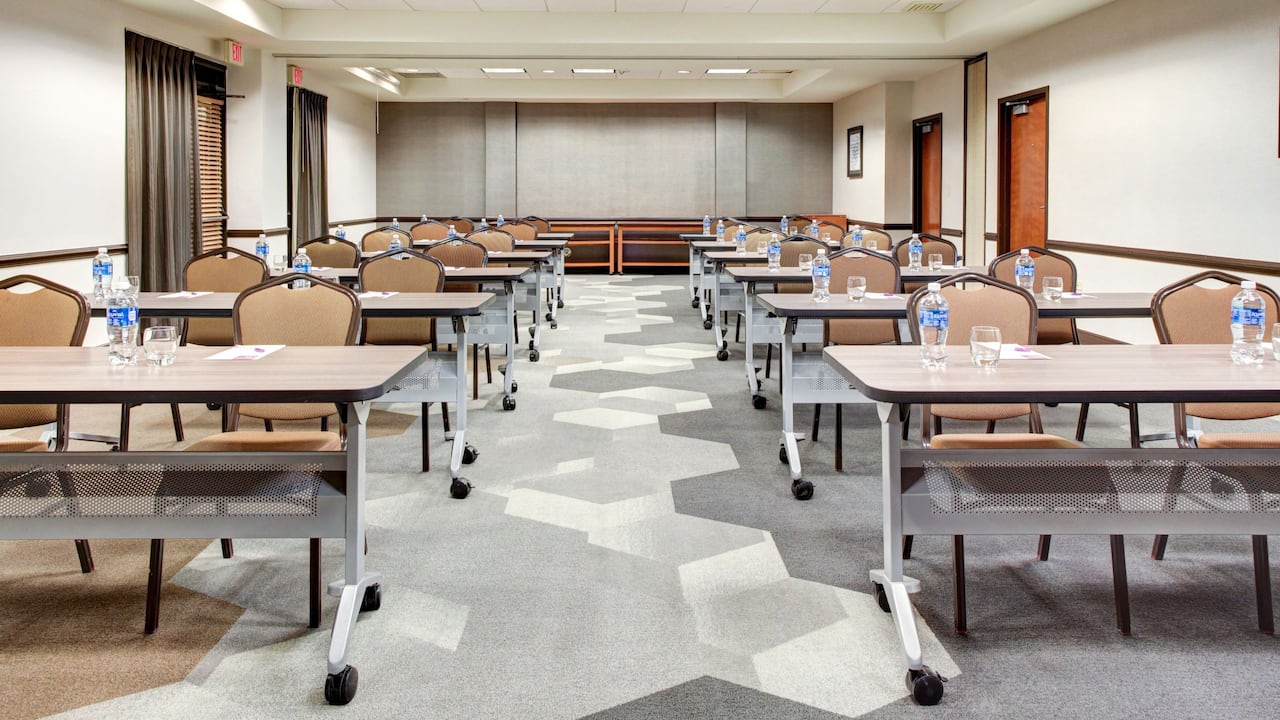 Lakeland event space with classroom set up at Hyatt Place Lakeland Center