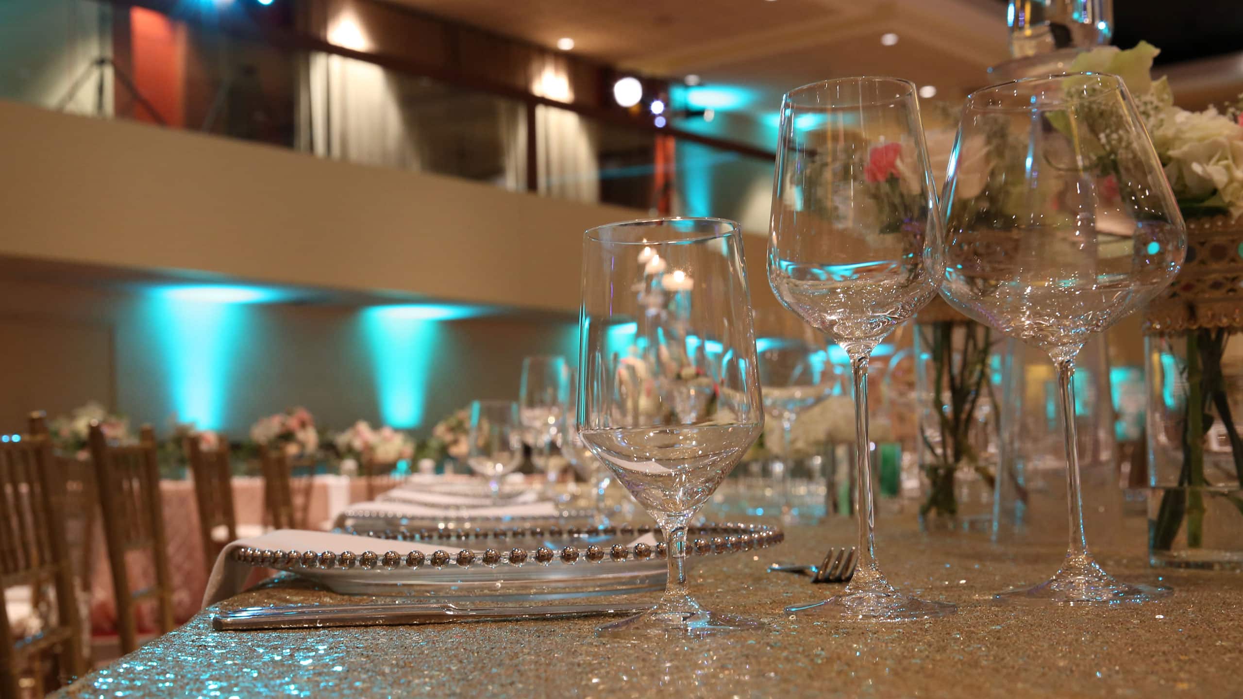 Hyatt Regency Columbus Ballroom Wedding Glass
