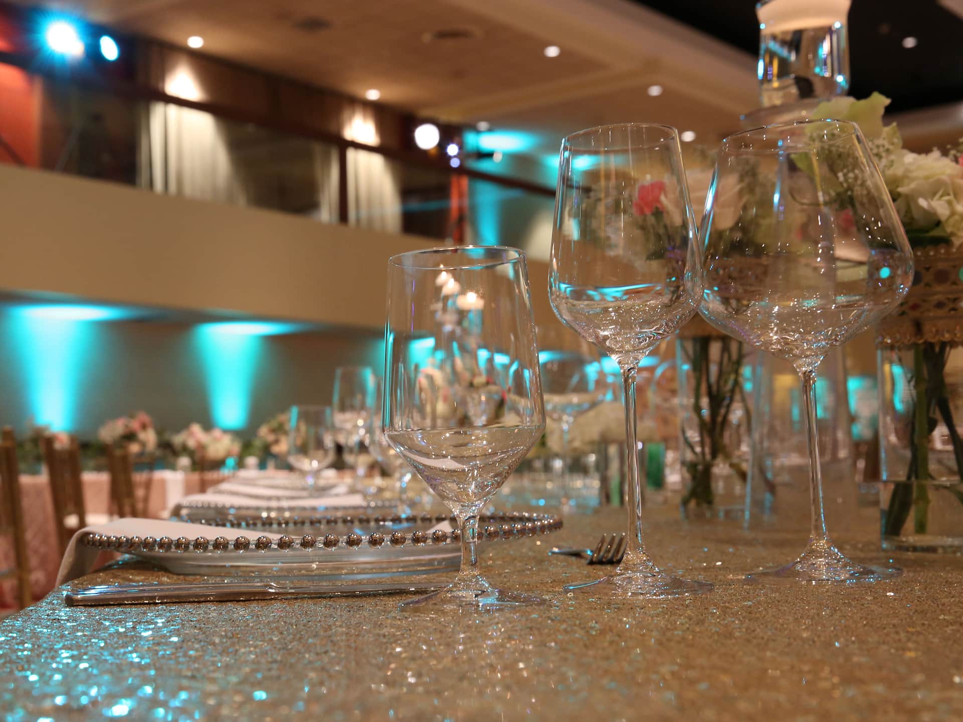 Hyatt Regency Columbus Ballroom Wedding Glass