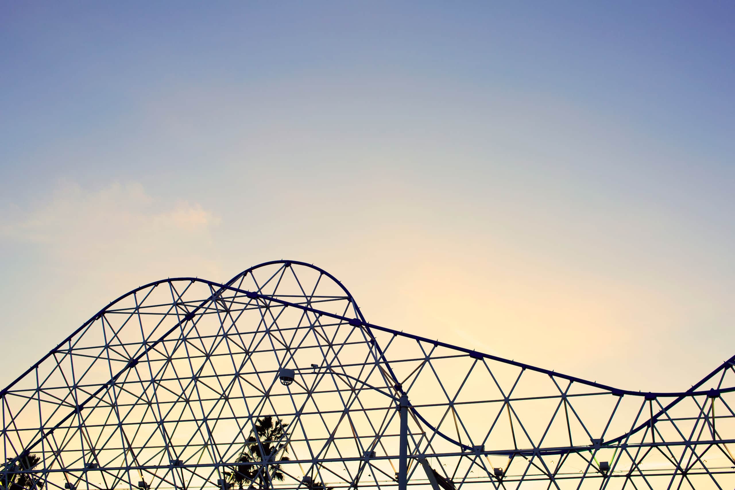 Hyatt Centric The Pike Long Beach Roller Coaster Blue Sky Palm Tree Landscape