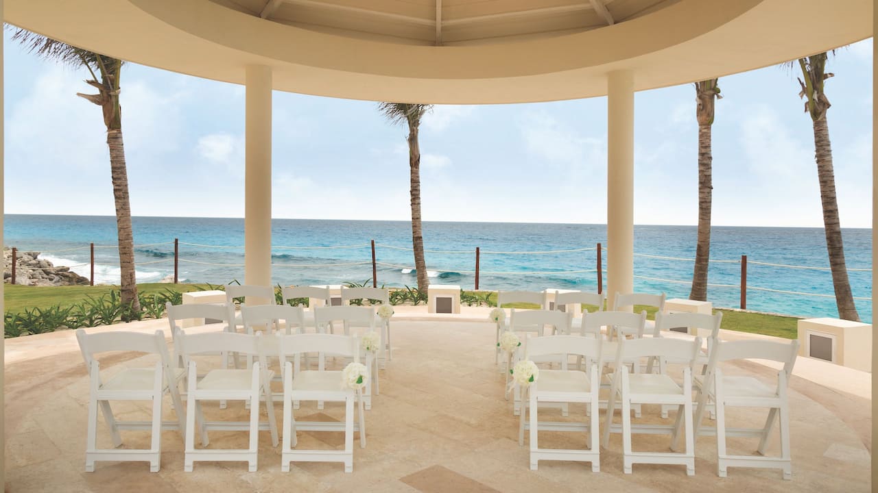 Beach gazebo wedding venue at Hyatt Ziva Cancun.