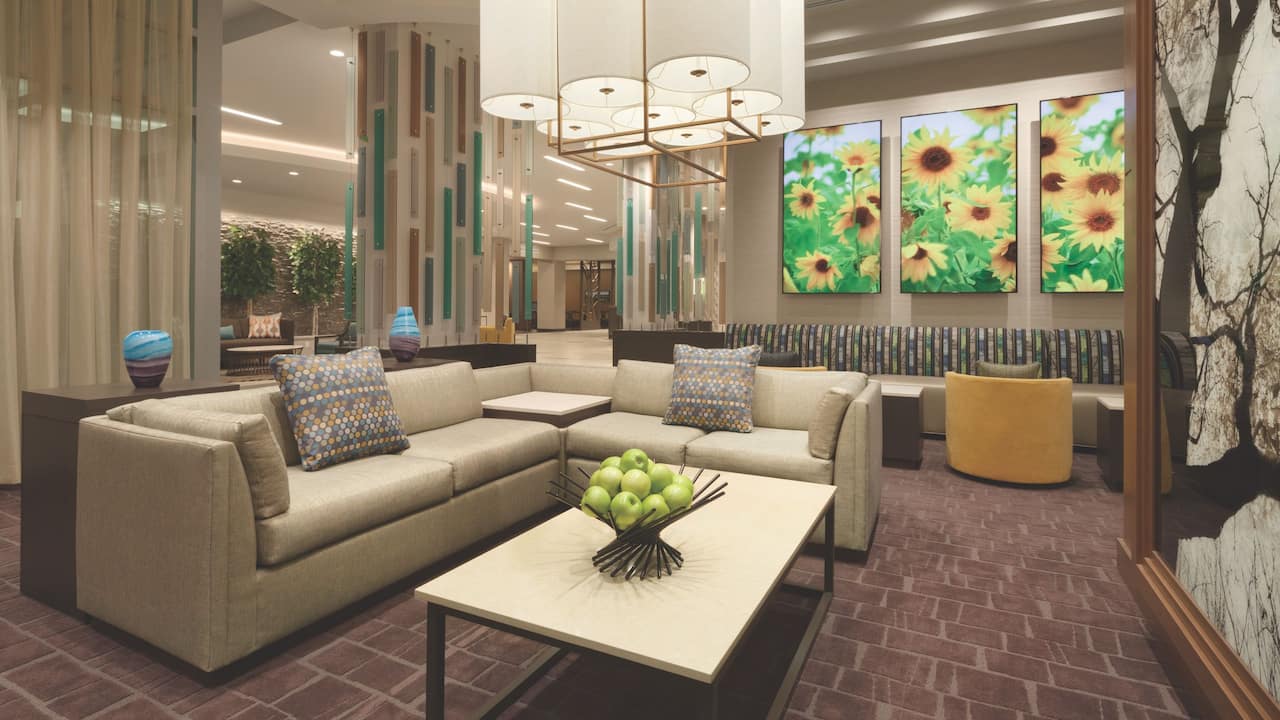 Lobby seating area for guests at Hyatt Place Washington DC/Georgetown/West End