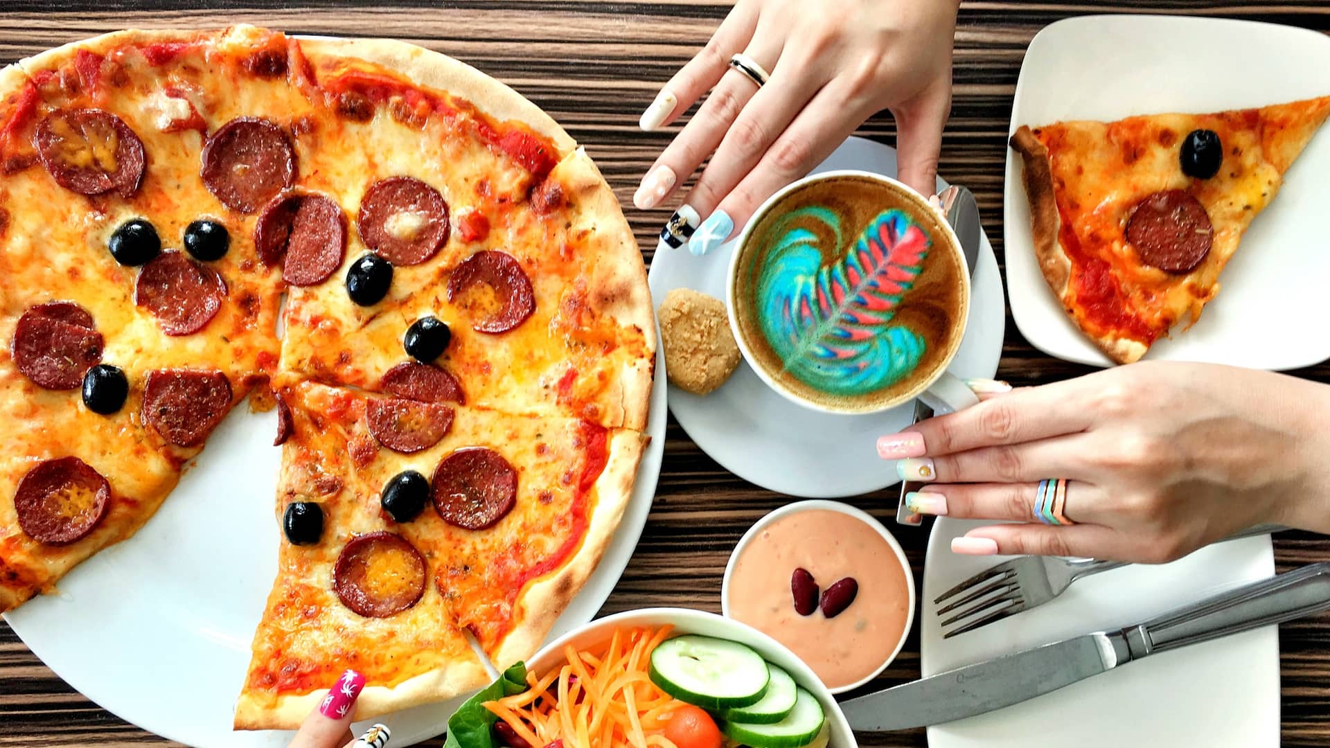 Hyatt Regency Kinabalu Mosaic Rainbow Latte Pizza