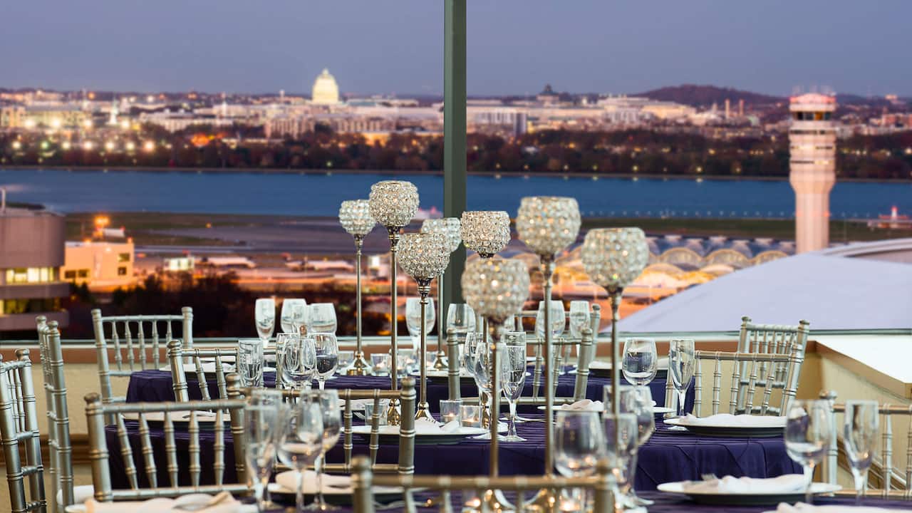 Reception with Capitol Building backdrop 