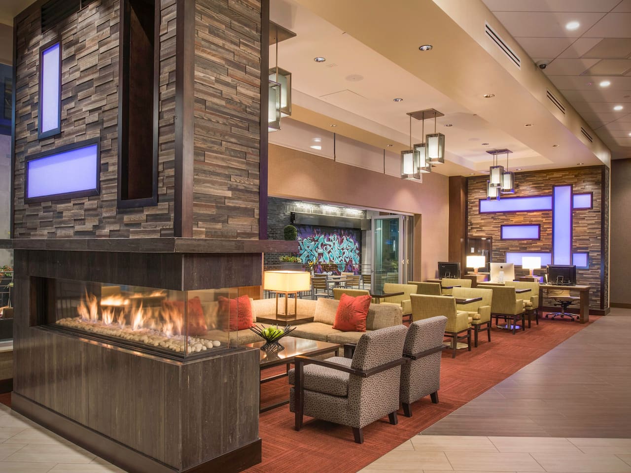 Lobby Seating Fireplace