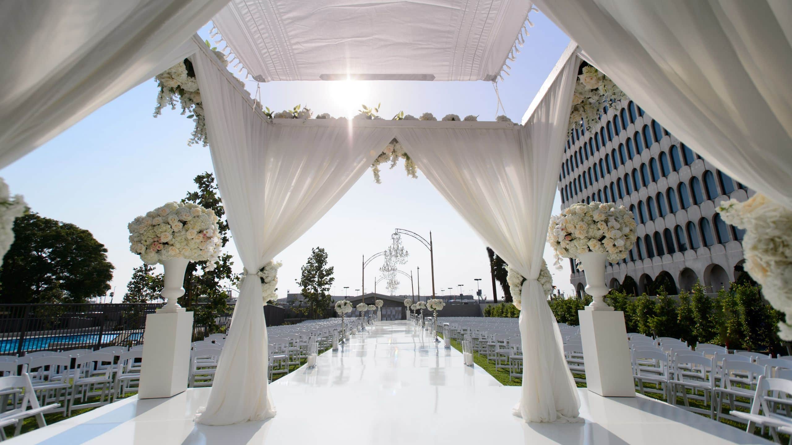 Hyatt Regency Los Angeles International Airport Wedding Covered Lawn Ceremony