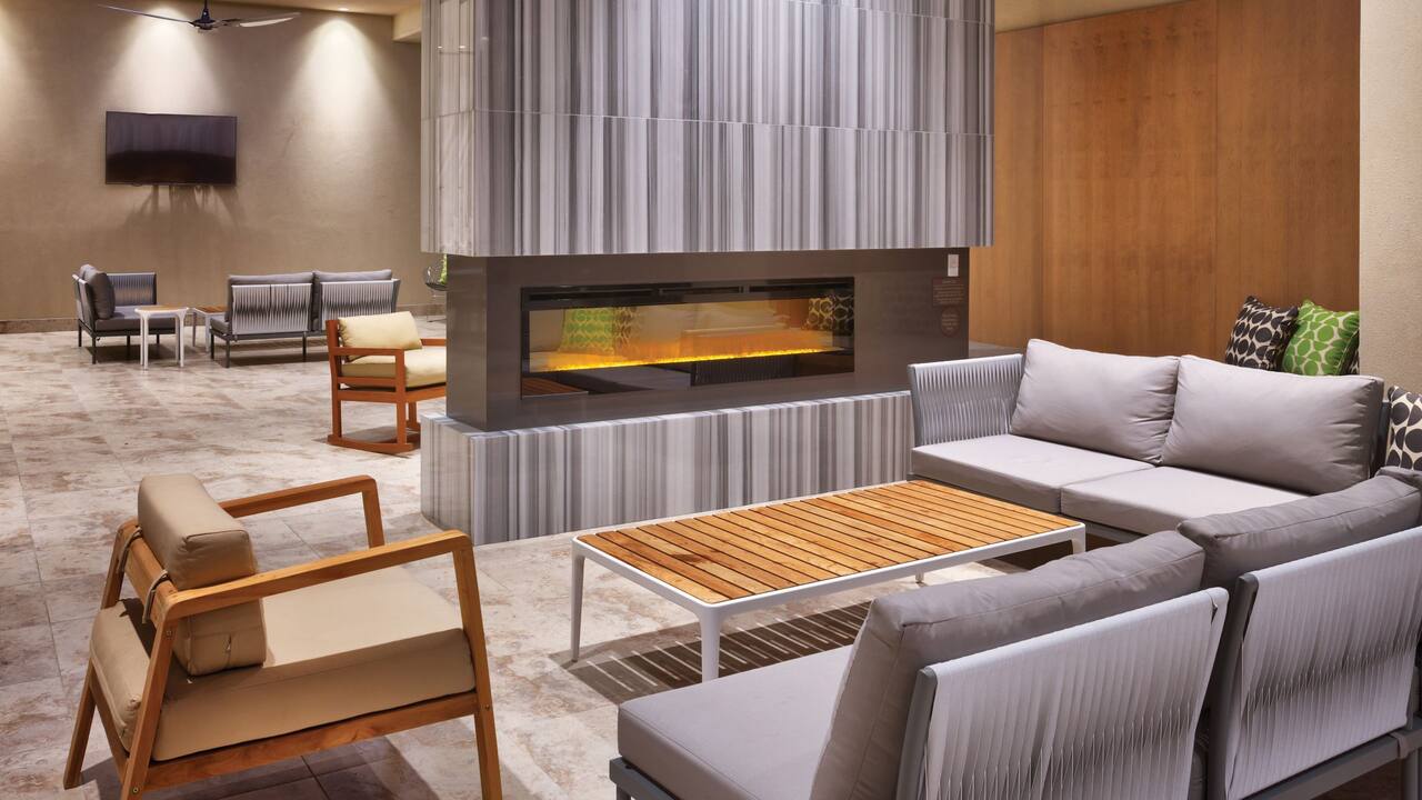 Outdoor Covered Patio Fireplace