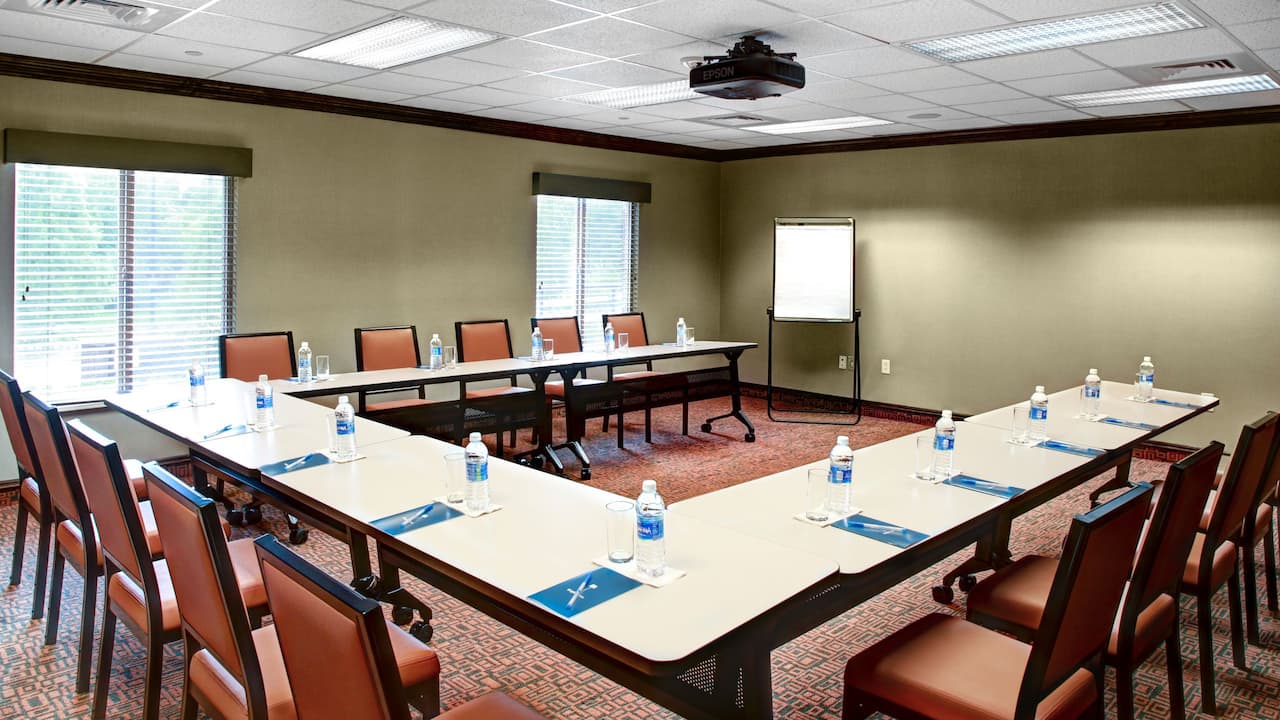 Branchburg hotel classroom U-shape set up with whiteboard at Hyatt House Branchburg