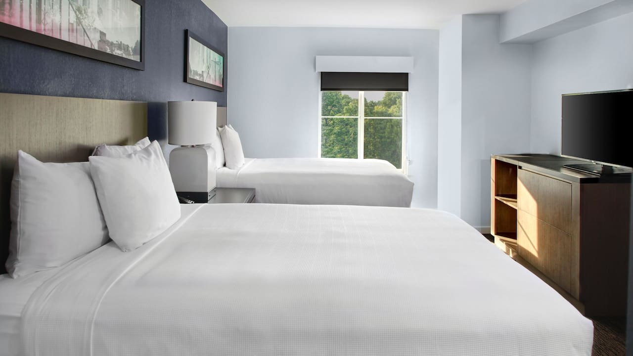 Double queen-size beds at the Hyatt House Branchburg