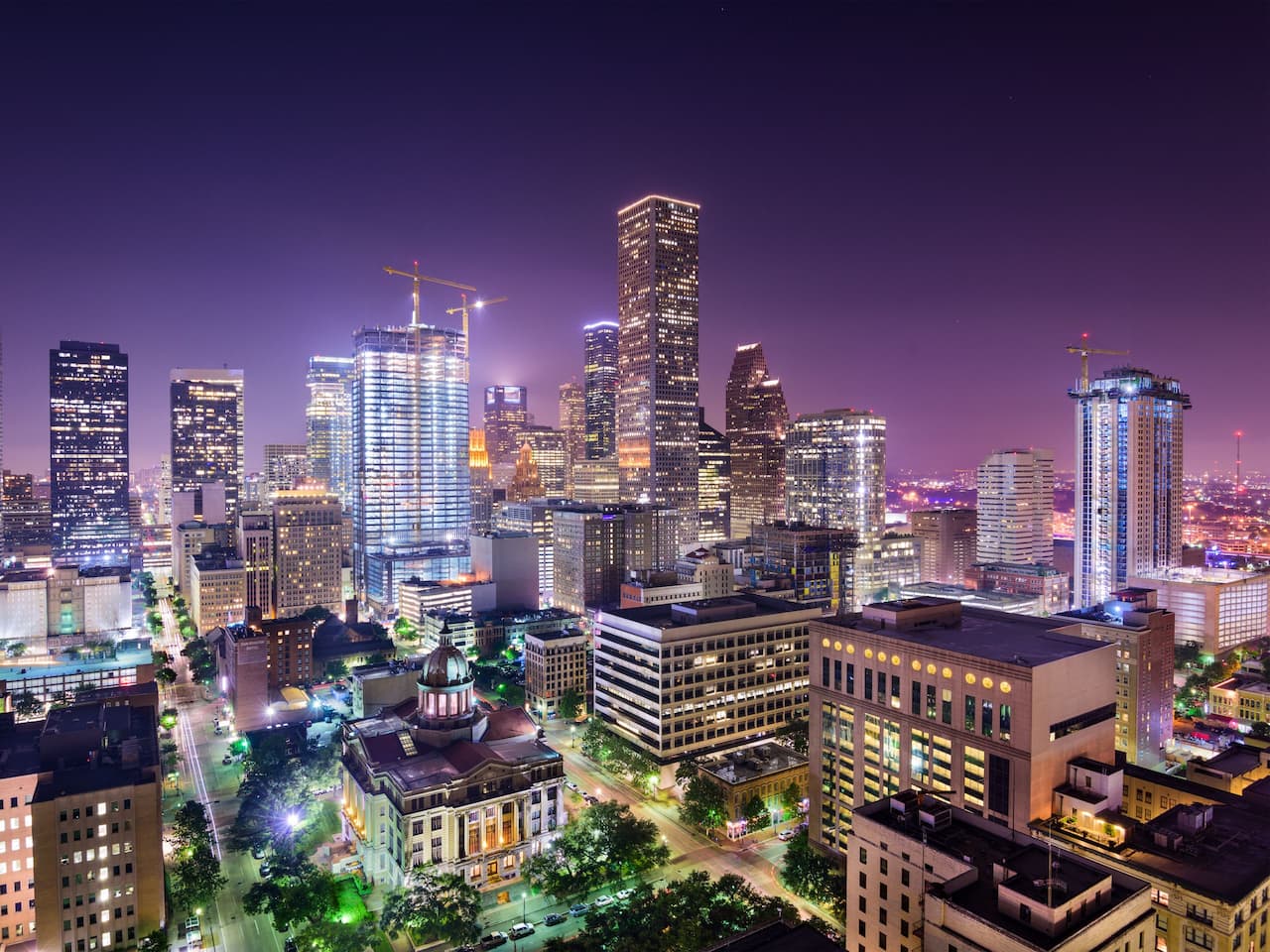 Houston at night