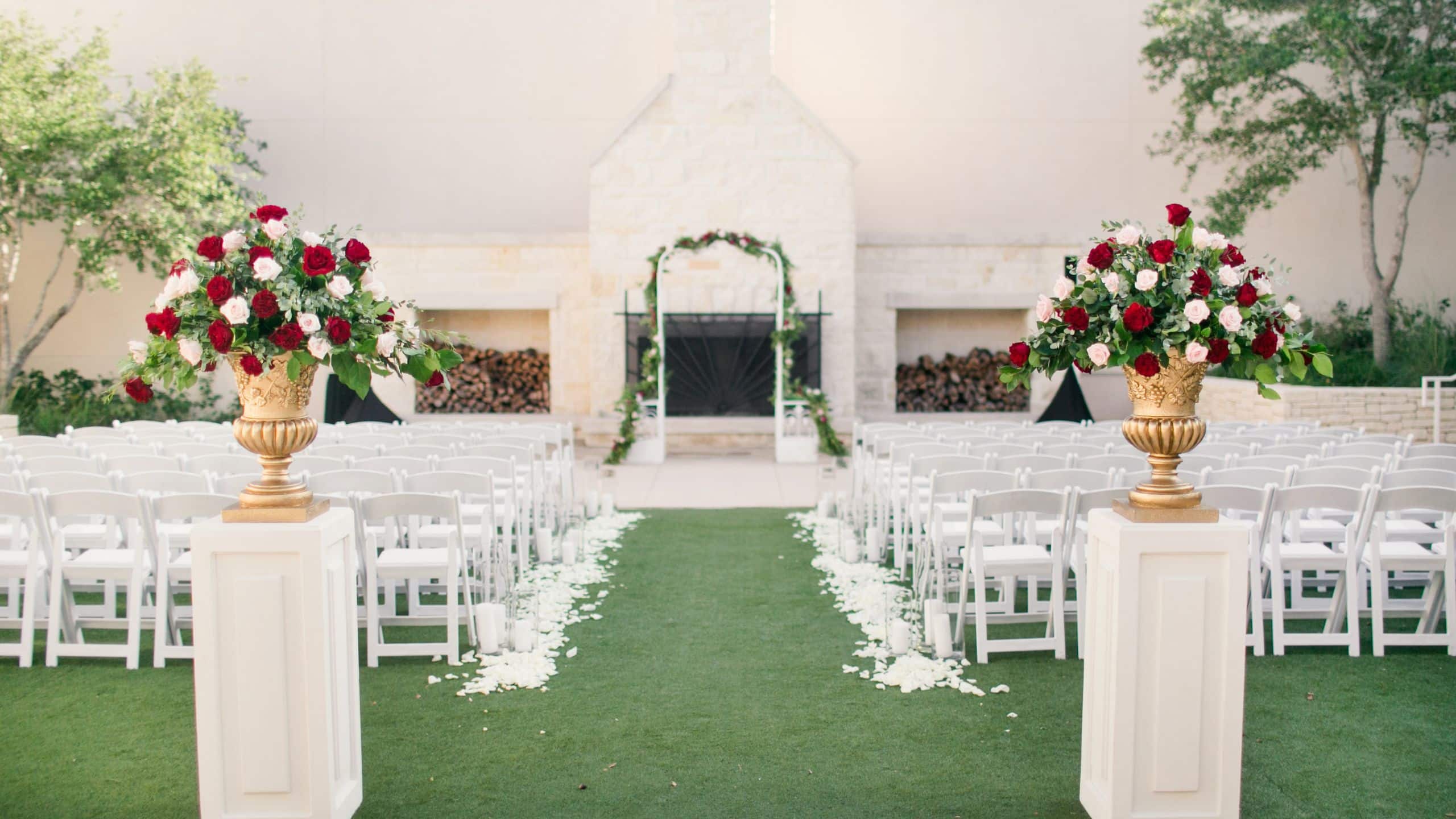 Hyatt Regency Hill Country Resort and Spa Weddings Windmill Plaza Ceremony Setup