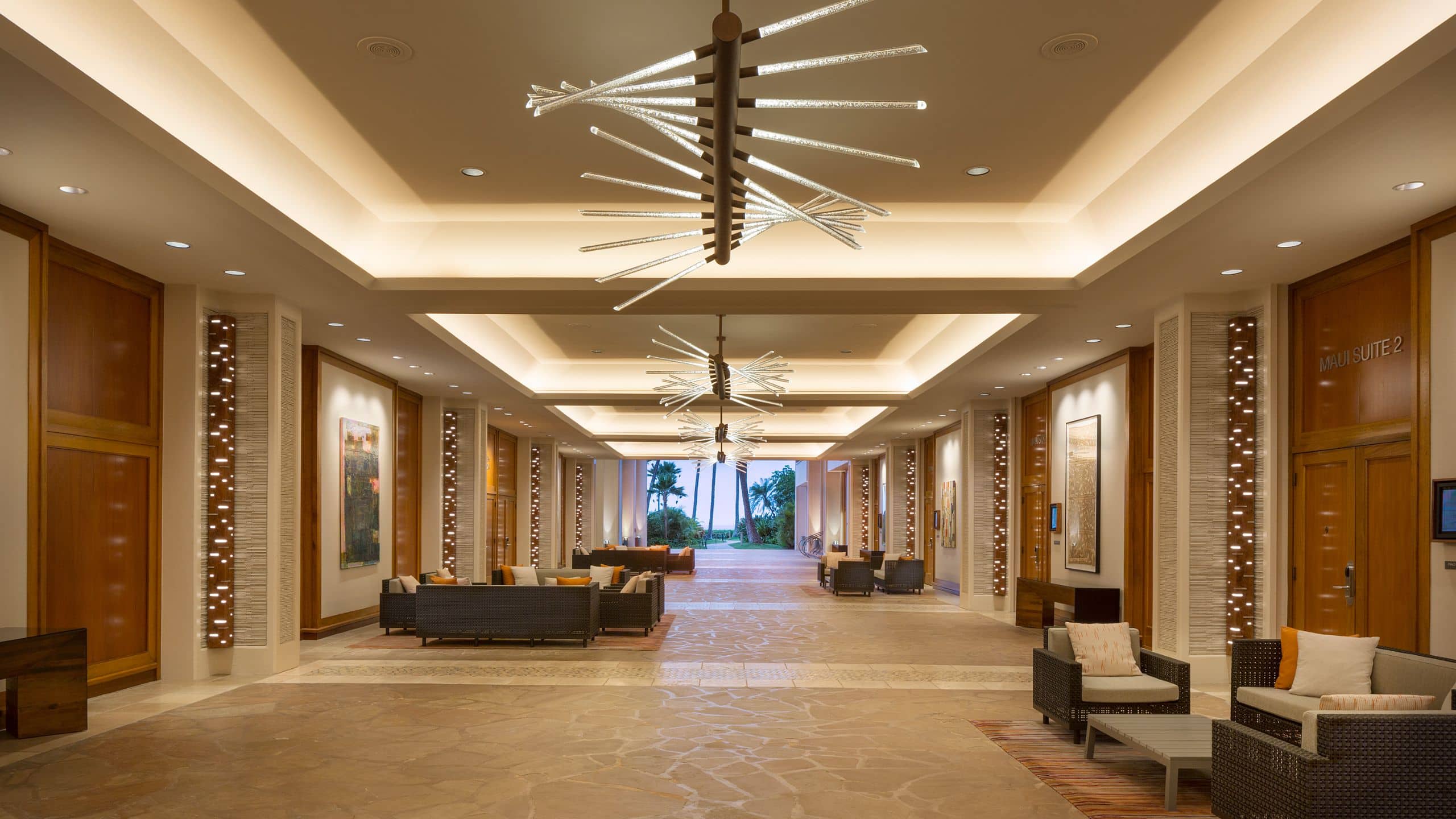 Large lobby inside Hyatt Regency Maui Resort and Spa