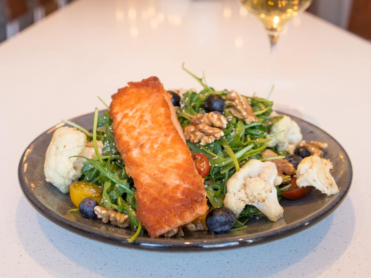Firepits Salmon Salad Hyatt Regency La Jolla at Aventine