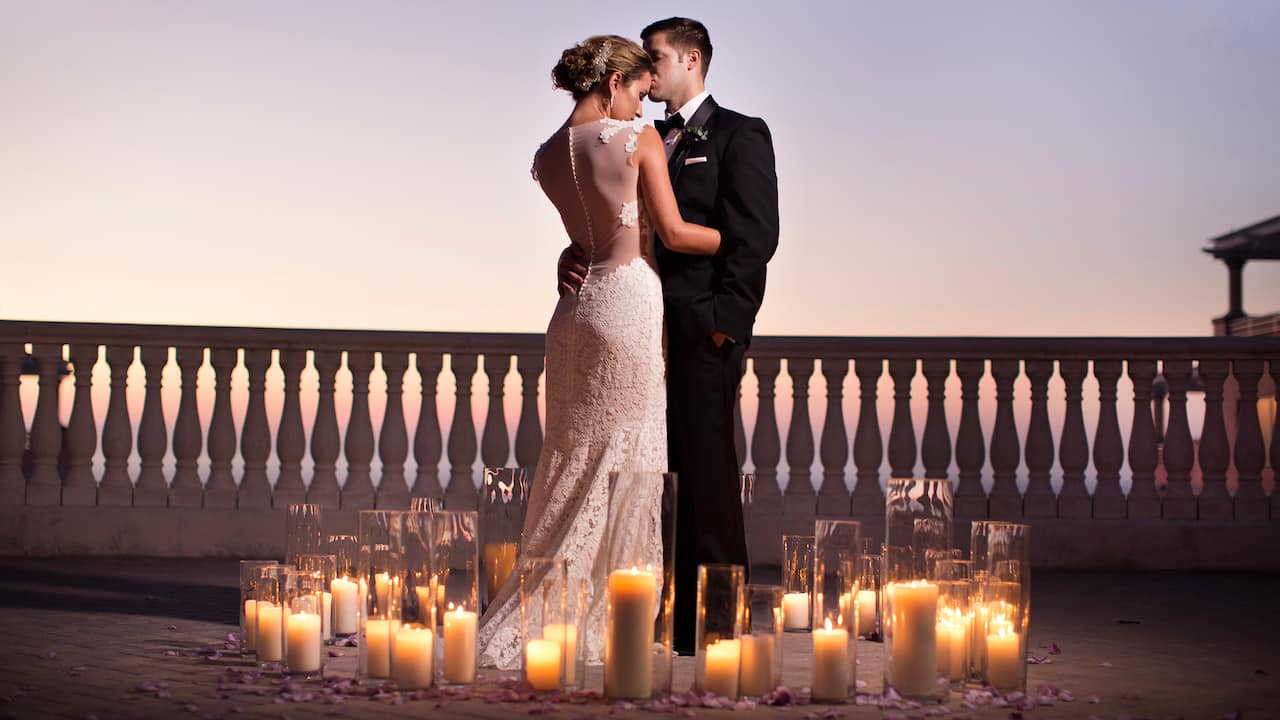 Wedding Candles Sunset