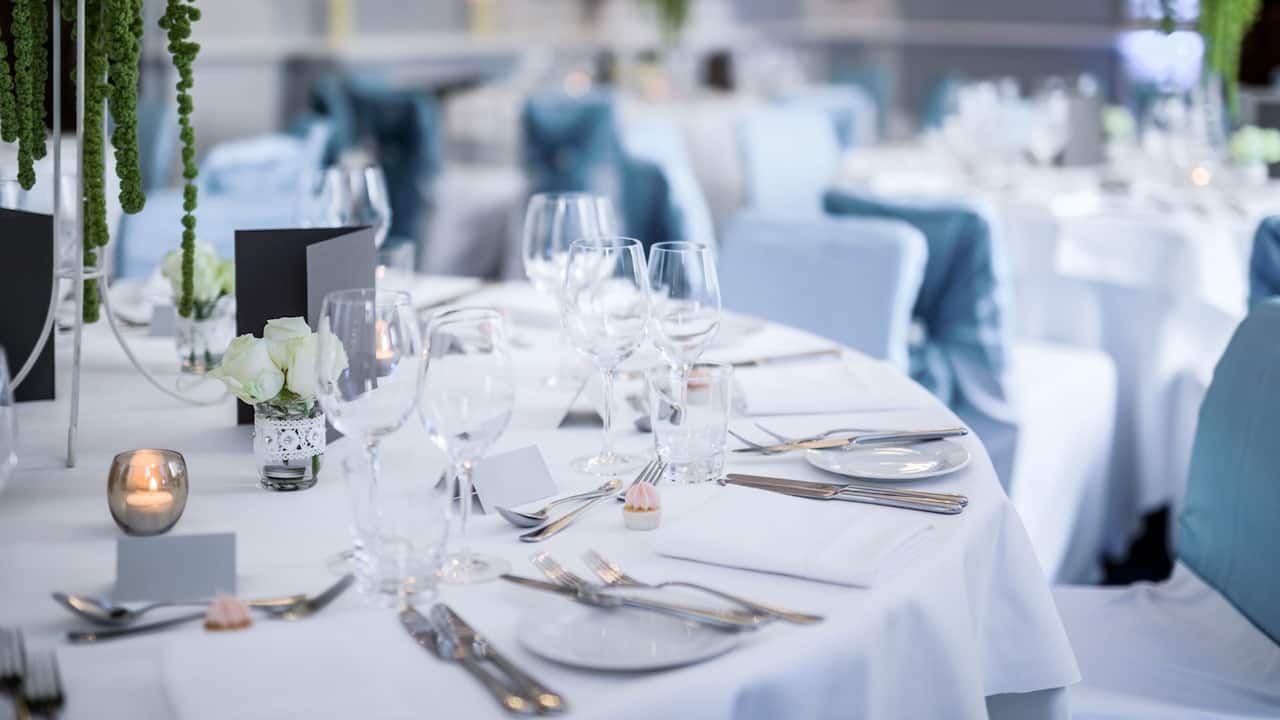 Wedding venue set up at Andaz London Liverpool Street