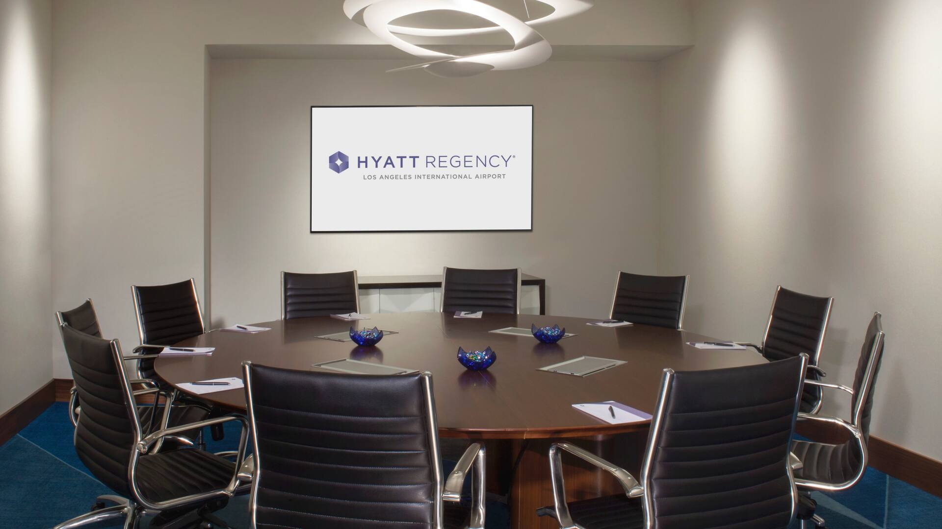 Conference room with round table Hyatt Regency Los Angeles International Airport