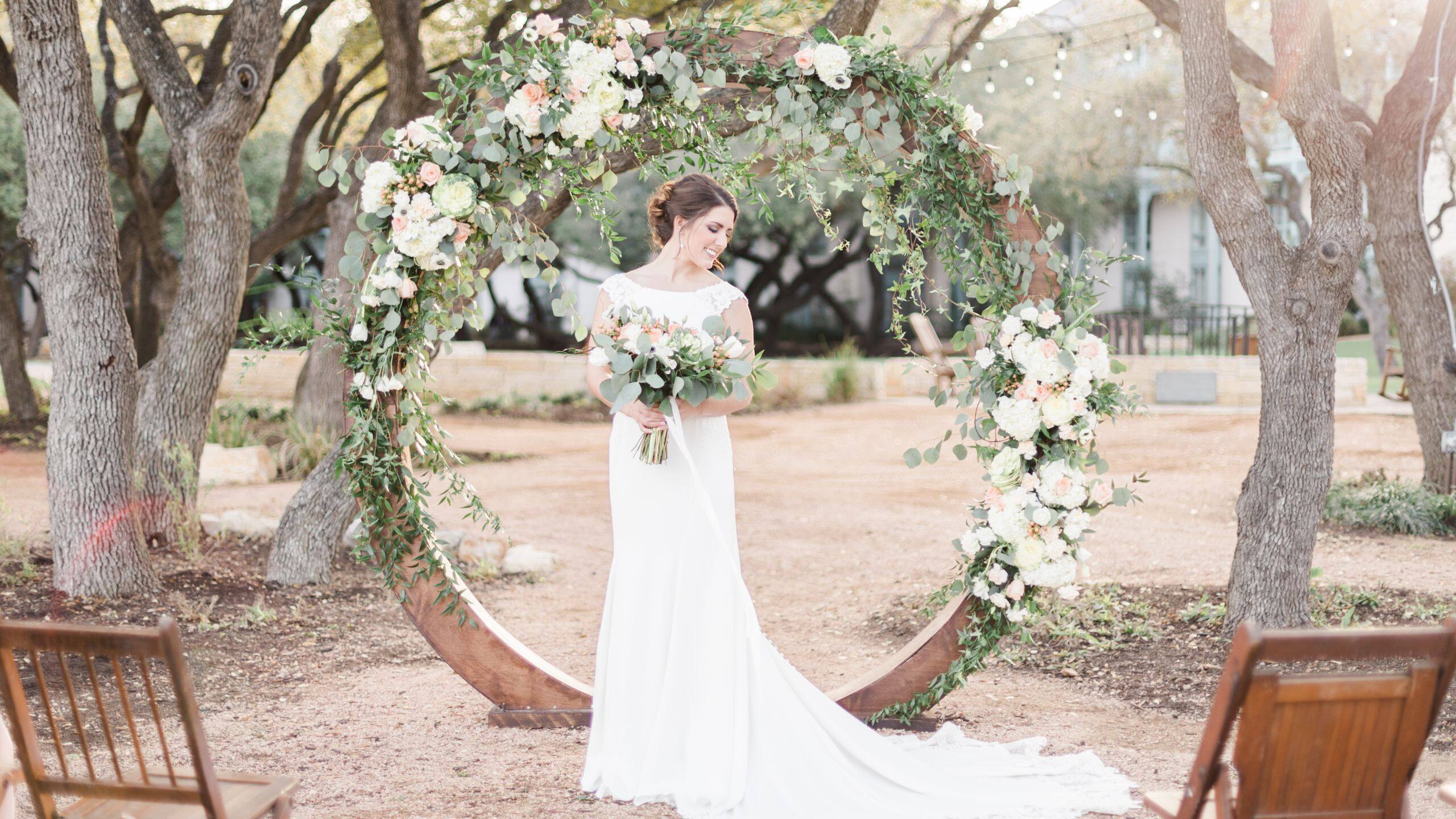 Hyatt Regency Hill Country Resort and Spa Henrys Hollow Wedding Bridal Portrait Landscape