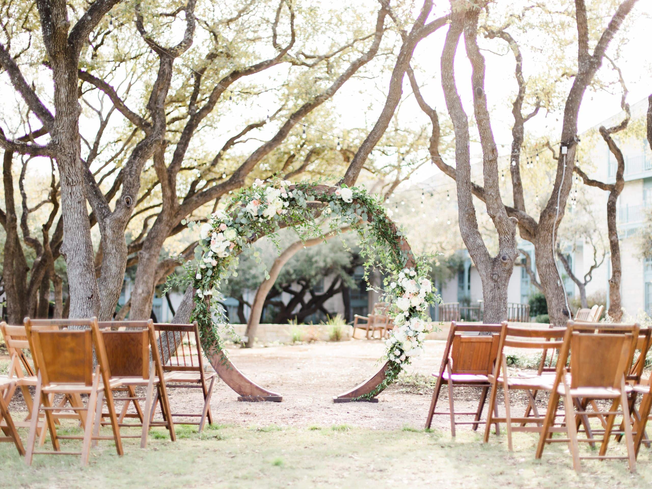 Hyatt Regency Hill Country Resort and Spa Henrys Hollow Wedding Ceremony Setup Landscape