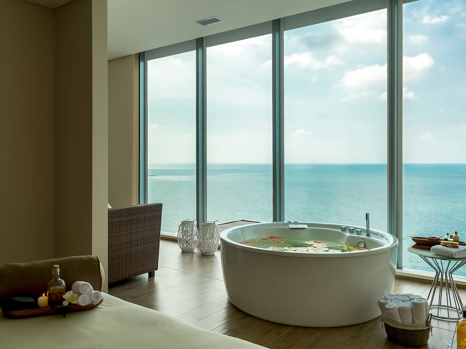 daylight spa with ocean view in cartagena hotel