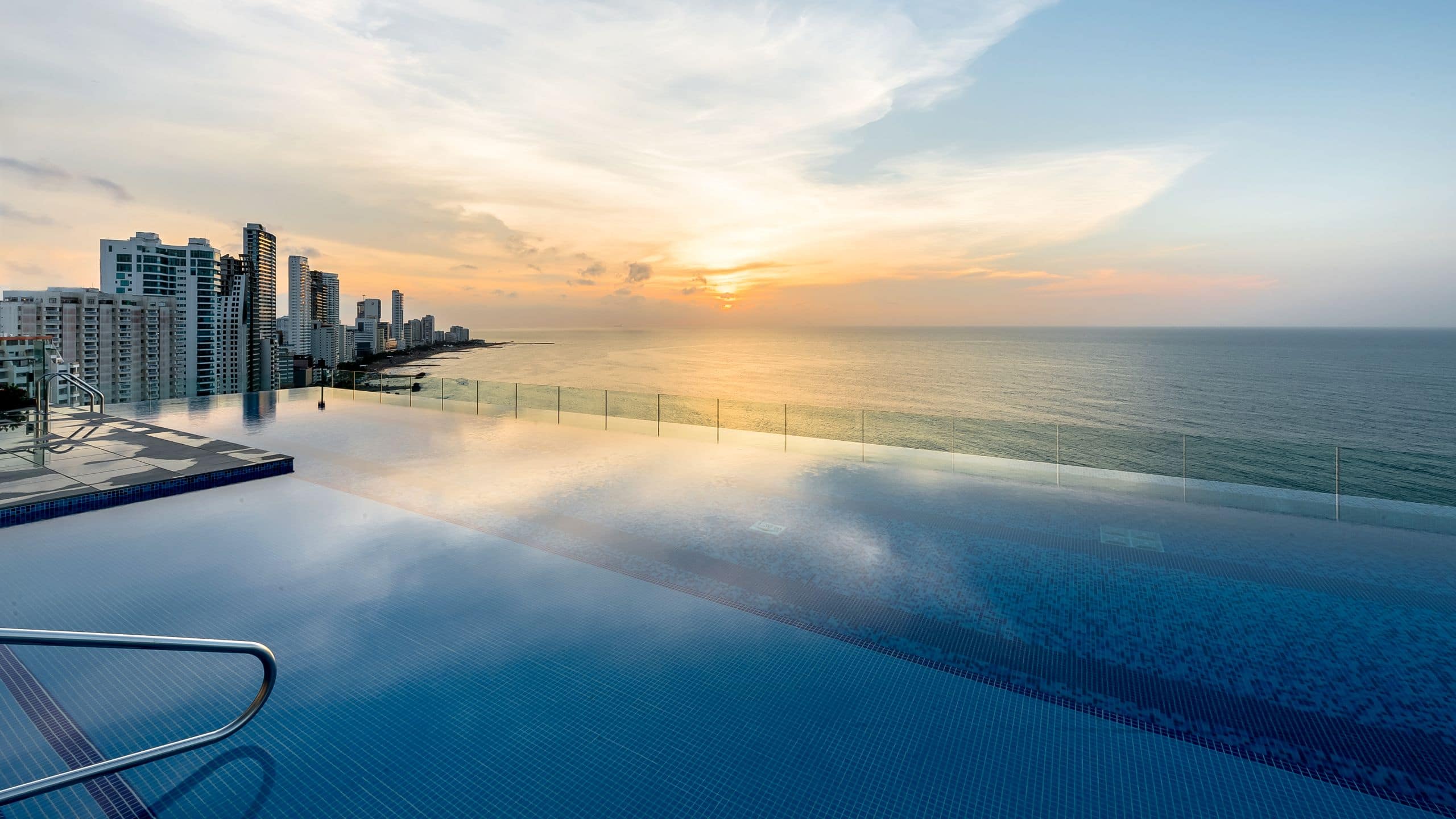 hyatt regency cartagena lap pool sunset ocean view