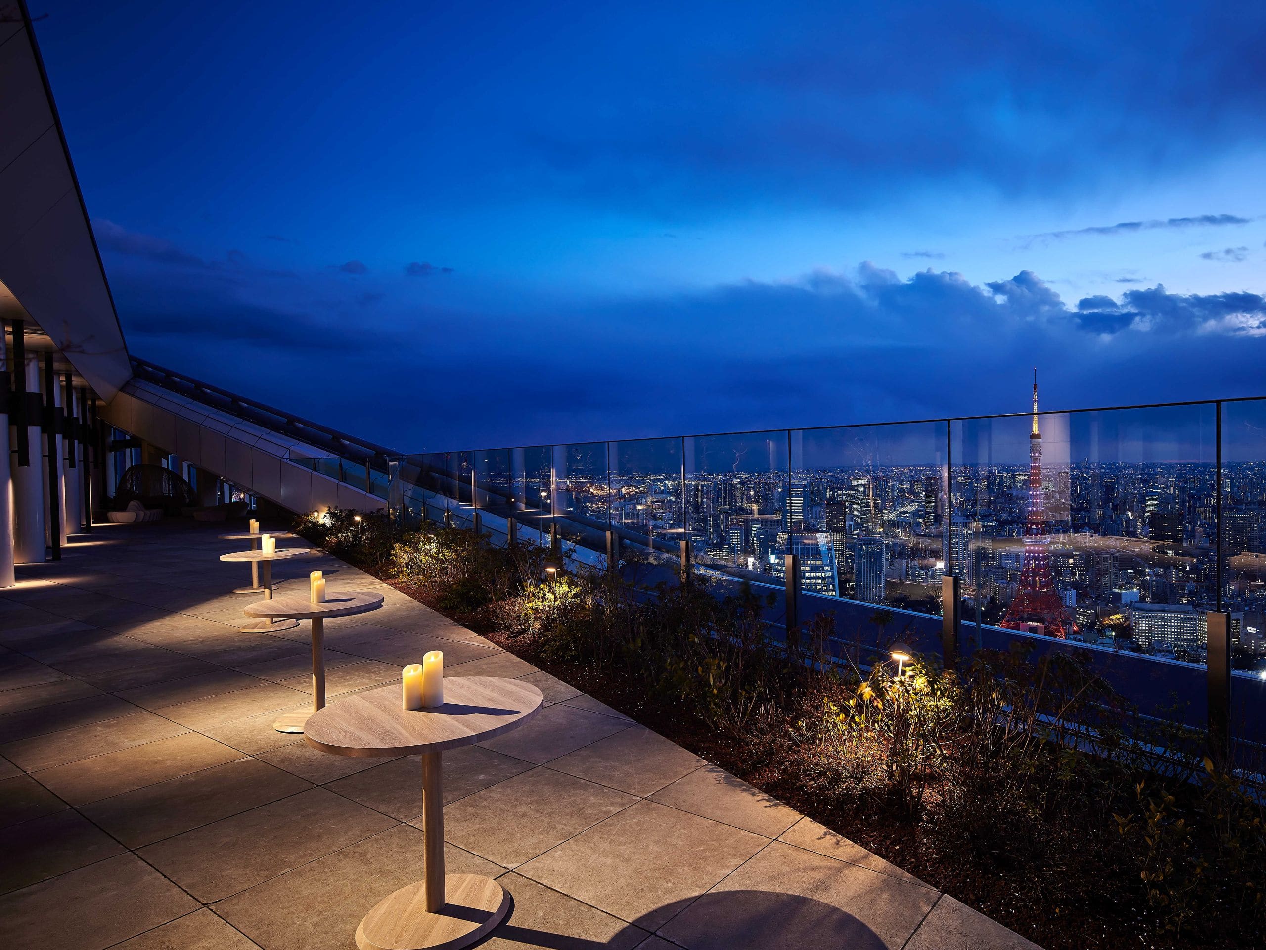 Andaz Tokyo Toranomon Hills Rooftop Terrace Reception Evening Blue