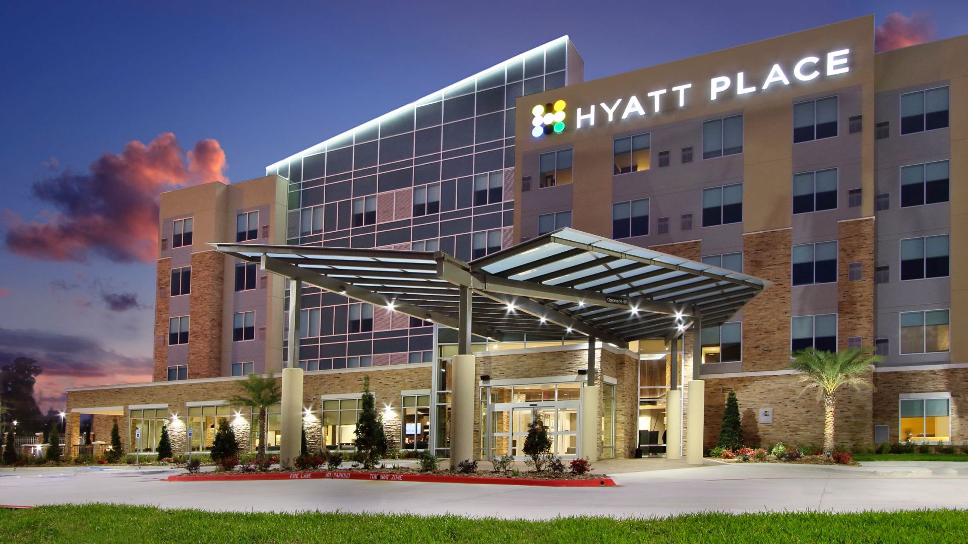 Contemporary Hotel In Katy Texas Hyatt Place Houston Exterior Night