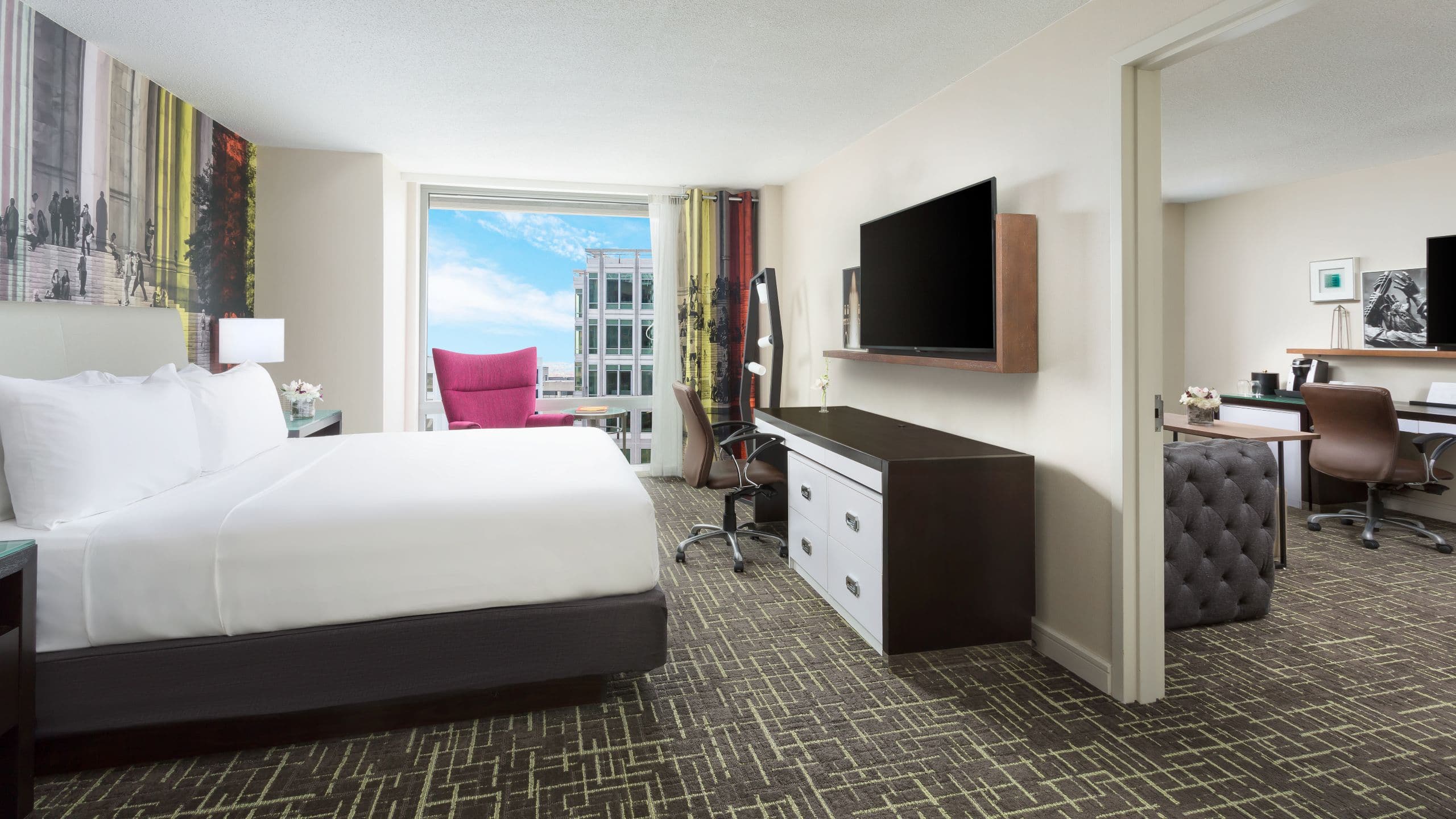 1 of 6 Hyatt Centric Arlington Guestroom Suite Bed