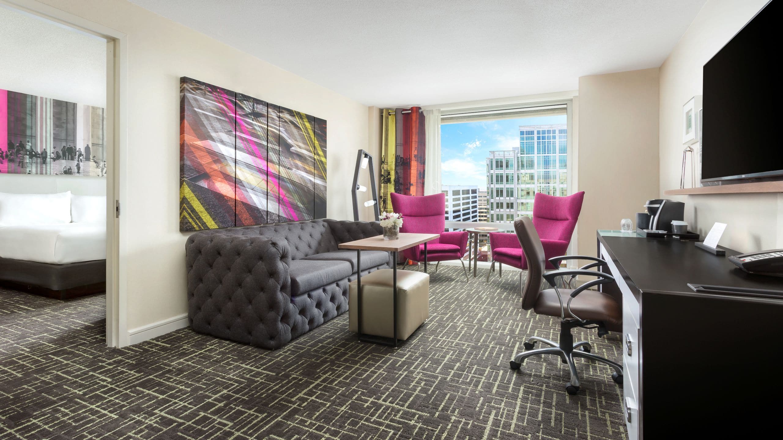 2 of 6 Hyatt Centric Arlington Guestroom Suite Seating Area
