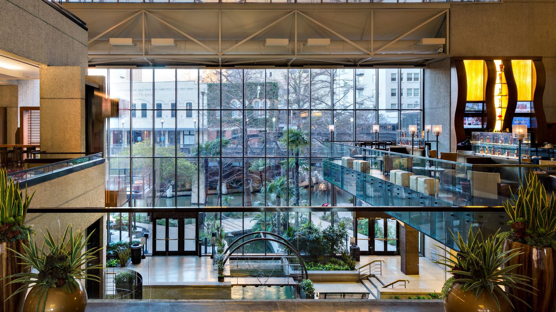 1 of 2 Hyatt Regency San Antonio Riverwalk Lobby Atrium View