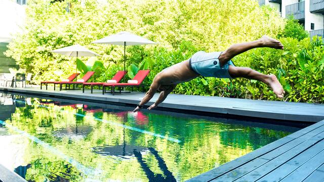 Man diving into pool