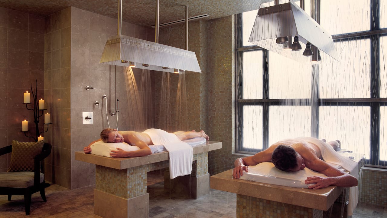 Vichy Shower treatment with a couple at Exhale Spa