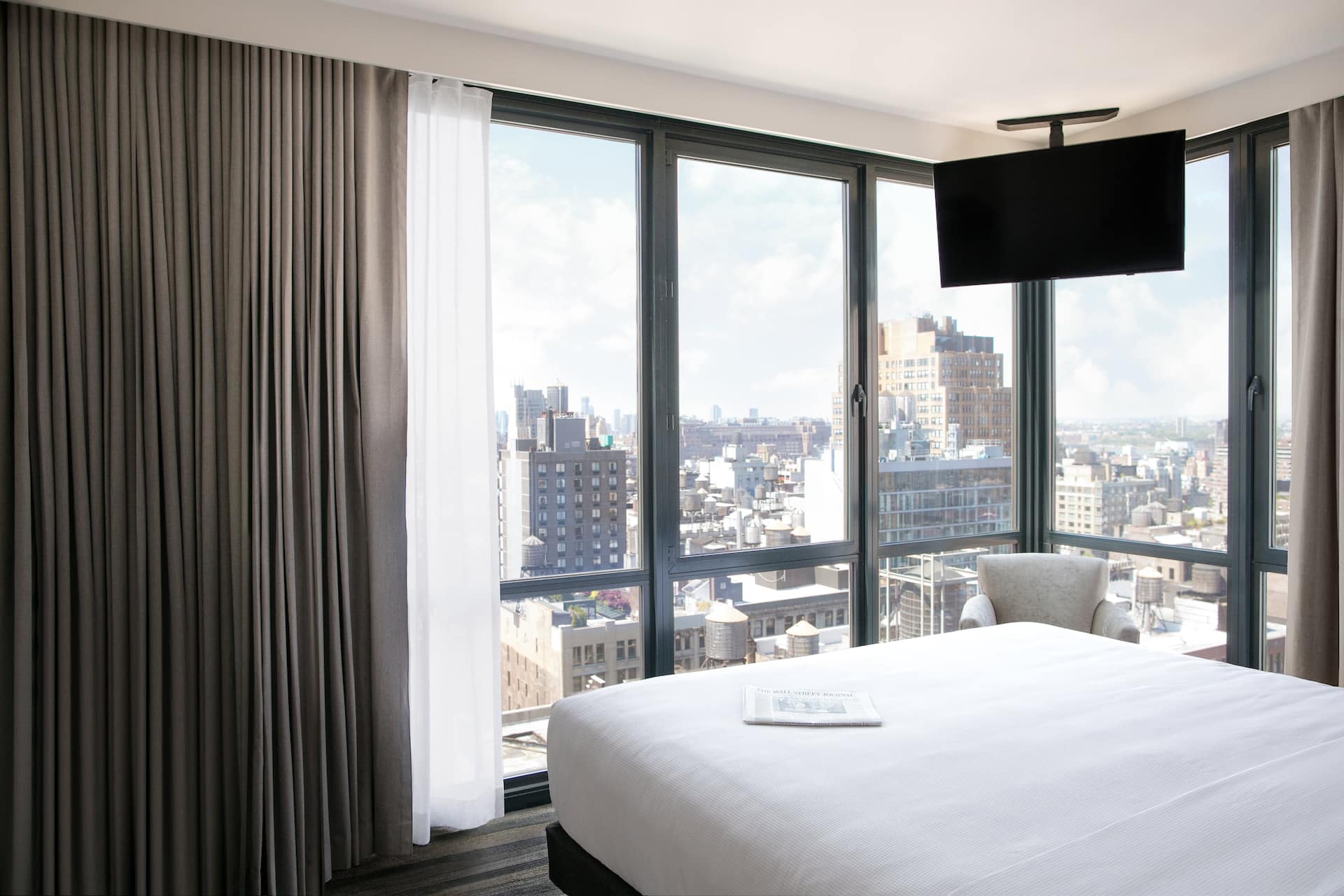 Hyatt House New York/Chelsea hotel room overlooking NYC