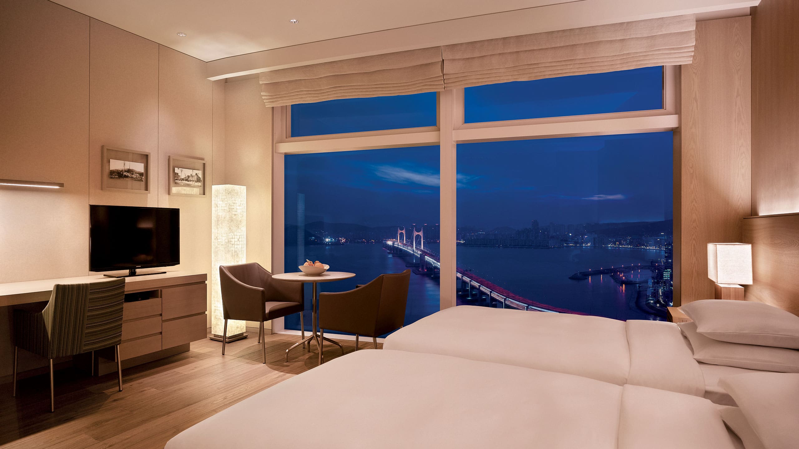 1 of 1 Park Hyatt Busan Ocean View Twin Guestroom Night