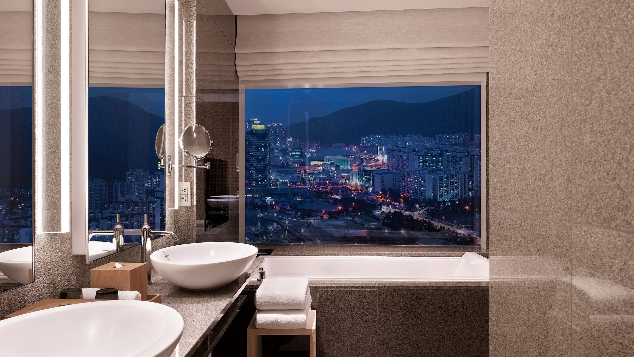 5 of 7 Park Hyatt Busan Park Executive Bathroom Night