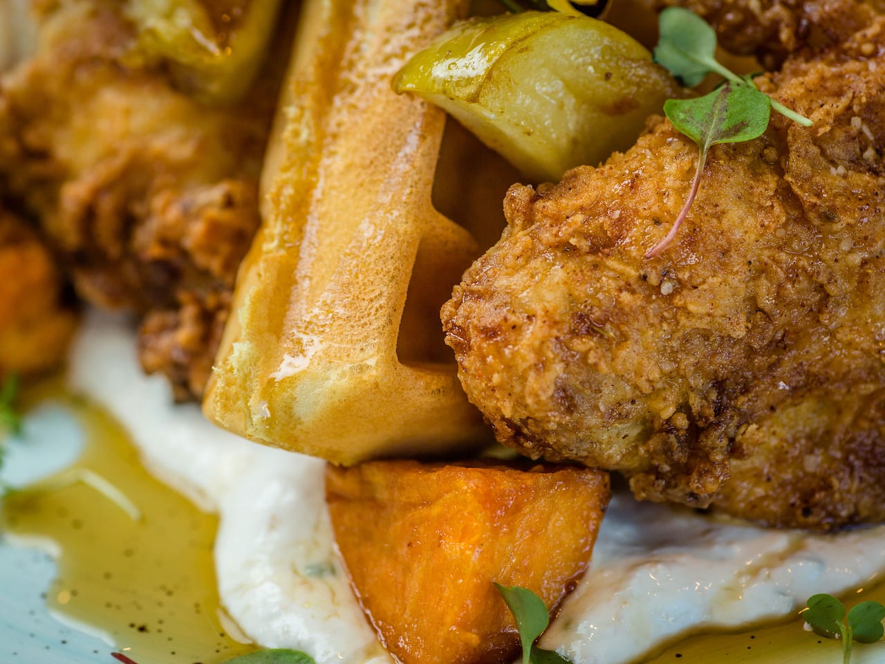 Chicken Waffles at Hyatt Regency Savannah