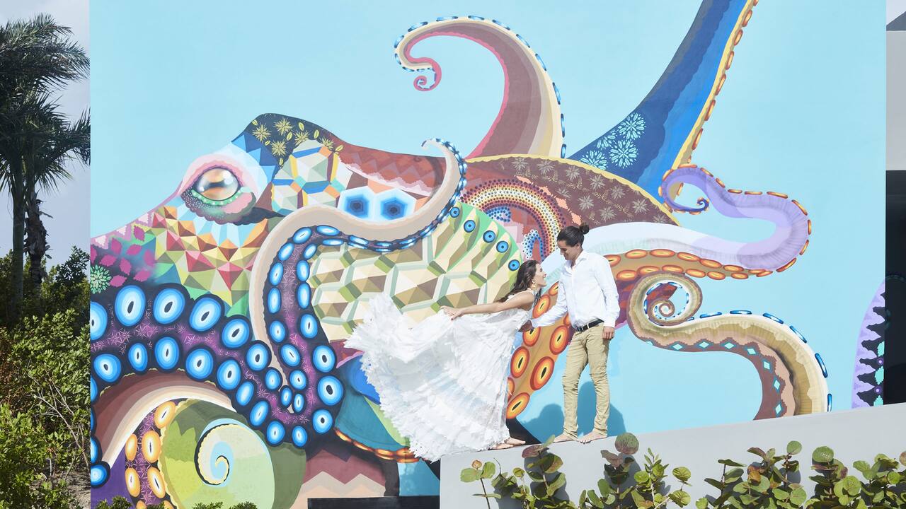 Octopus Mural Bride And Groom