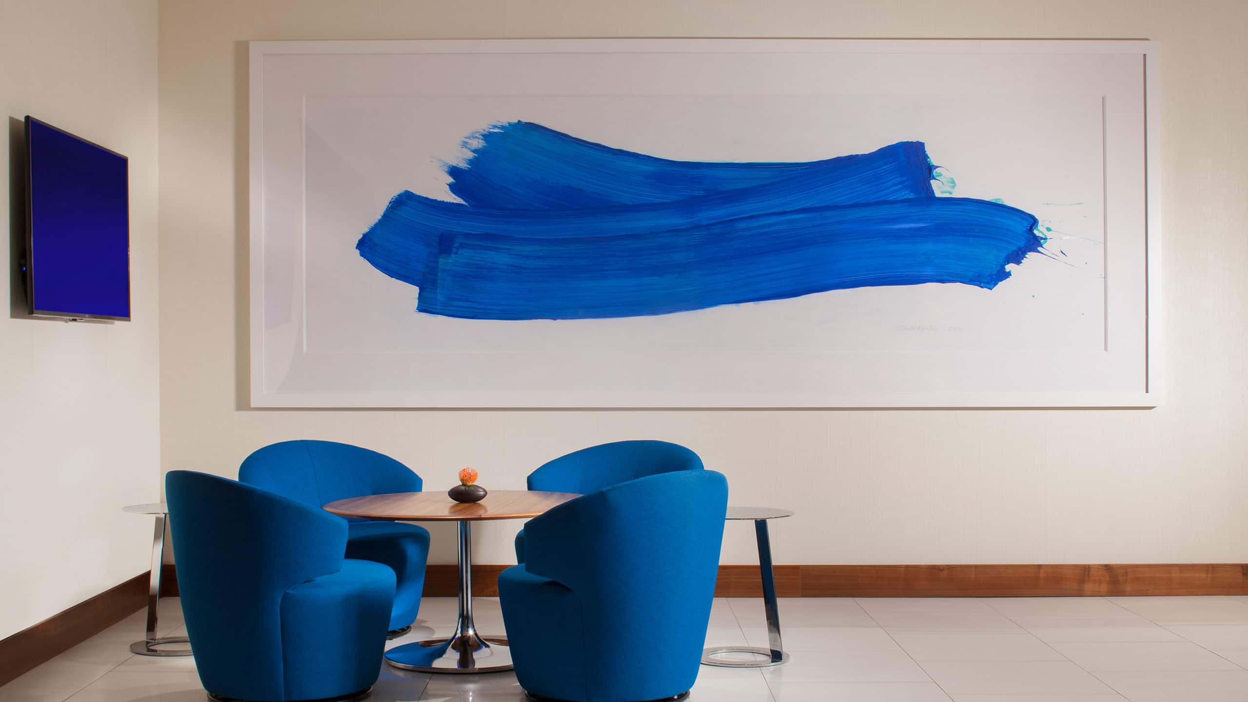 Hyatt Regency Los Angeles International Airport Lobby Blue Art