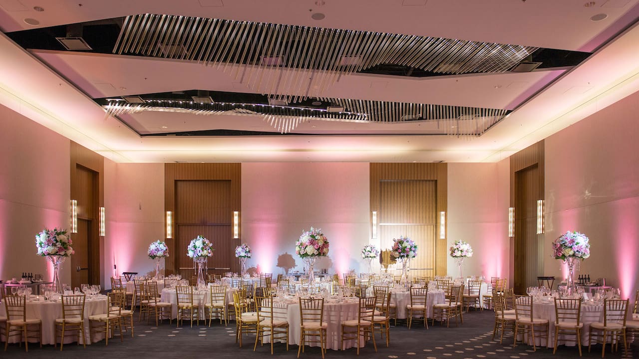 Regency Ballroom wedding reception set-up