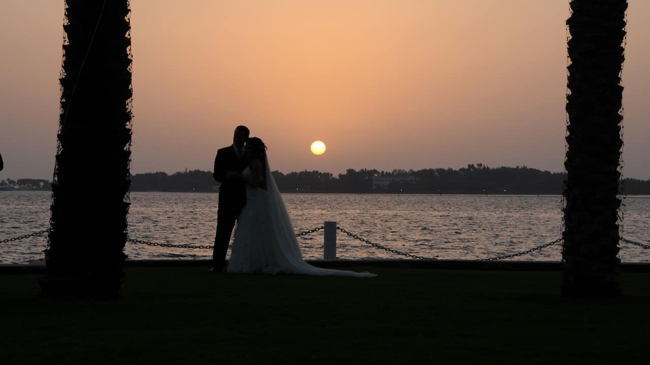 Bride and Groom Sunset