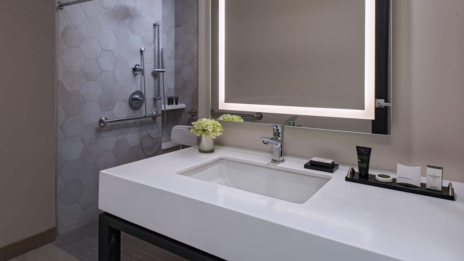 2 of 3 Hyatt Centric Guatemala City ADA Bathroom