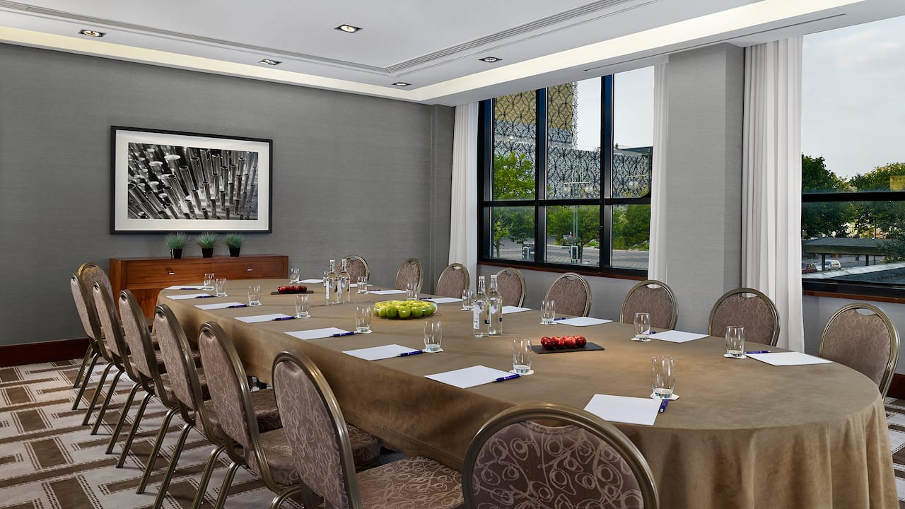 Dolce Room Boardroom layout at Hyatt Regency Birmingham