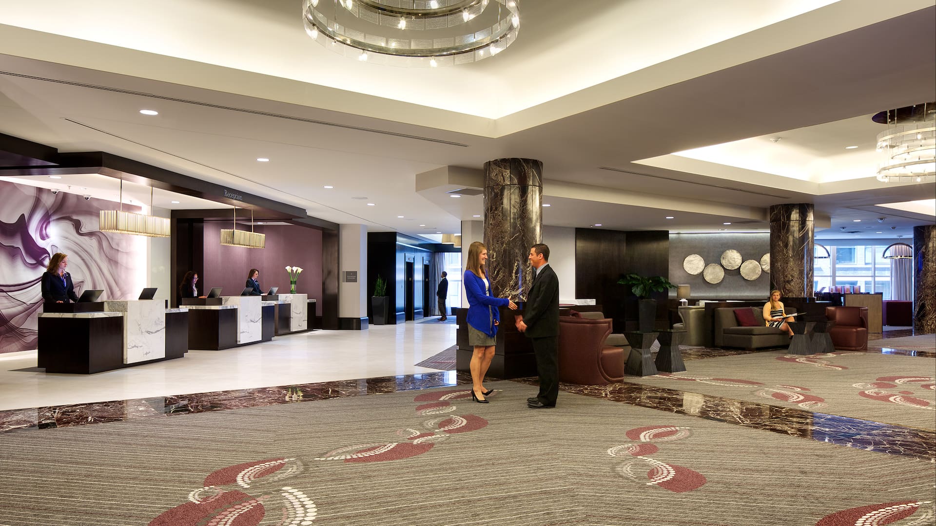 Hyatt Regency Boston Lobby with People