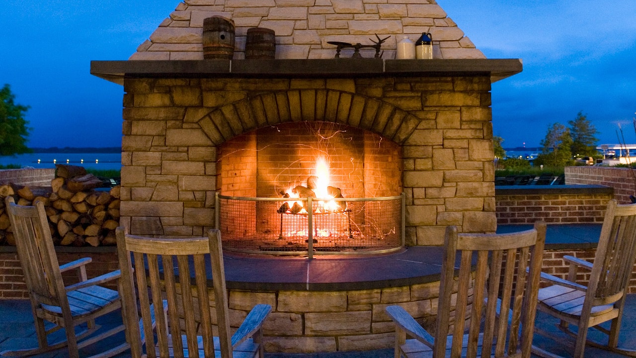 outdoor fireplace