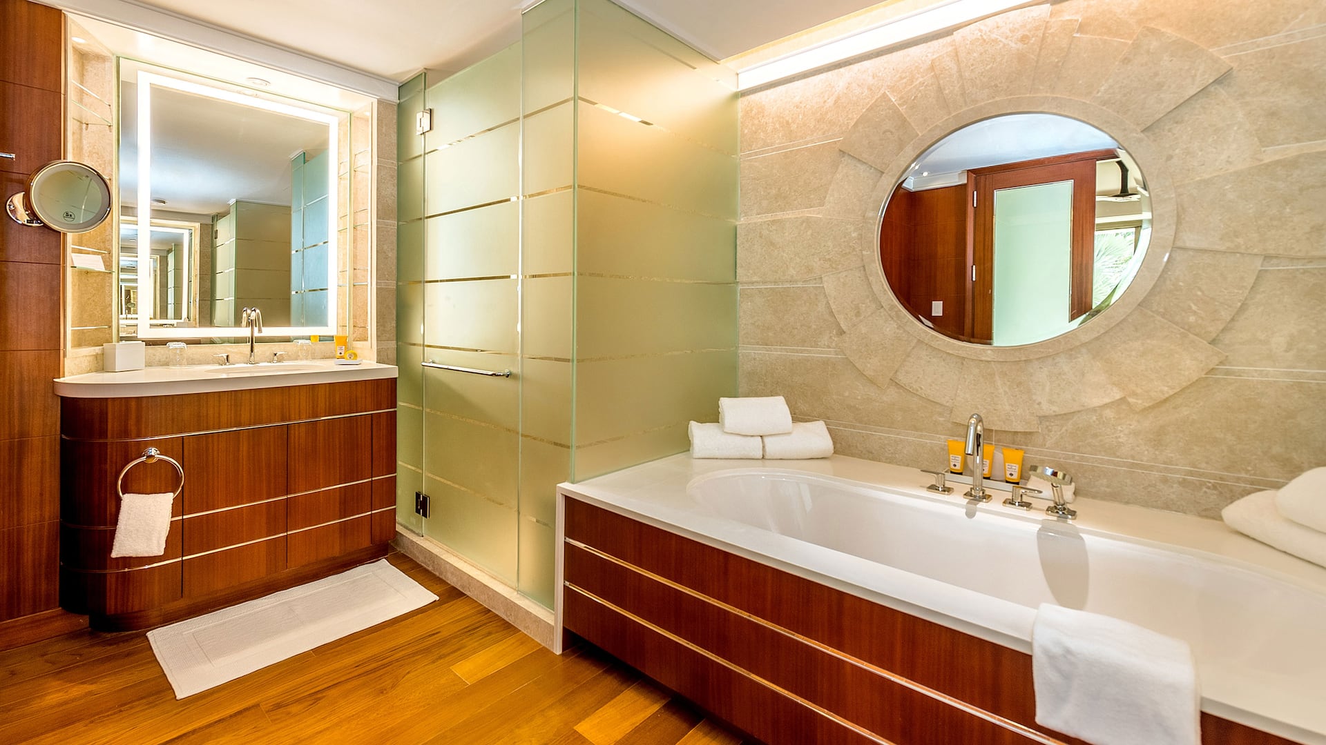 1/5 Bathroom inside a beachfront villa in Nassau Bahamas